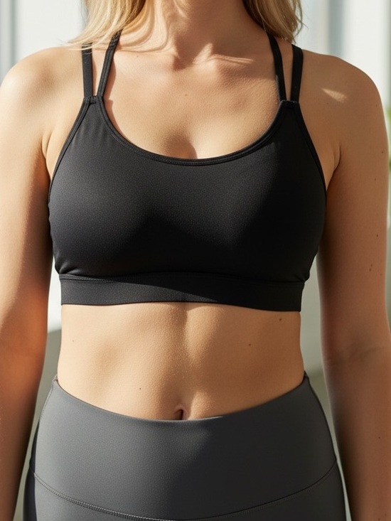 Sunset Other - NWT Black Double-Strap Sports Push-up Bralette